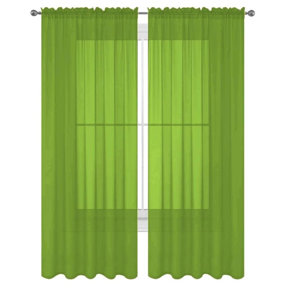 Lush Green Drapes for a Fresh Look lime sheer